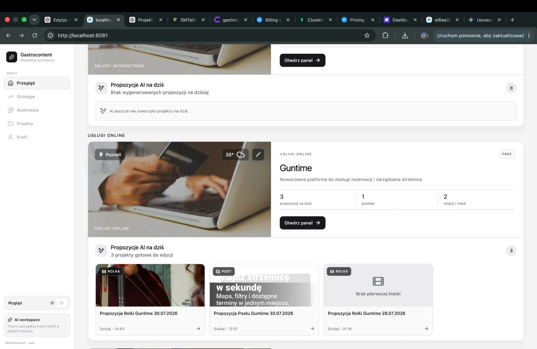 Codzienne propozycje postów i rolek w SMTailor
